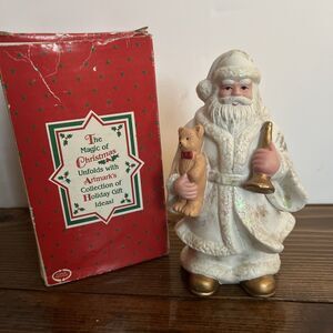 Vintage Santa Claus Figurine Fine Porcelain Artmark Christmas Decor